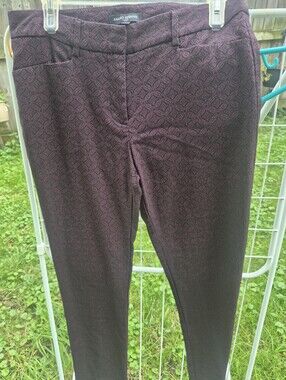 Mario Serrani Dark Burgundy Patterned Dress Pants